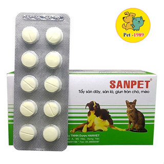 Sanpet Tẩy Giun Tẩy Sán Dây, Sán Lá, Giun Tròn Cho Chó Mèo Pet1989