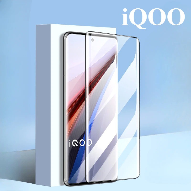 Dành Cho iQOO Z9s Z7 Pro 1-3 Chiếc 100D Cong Cạnh Đen Kính Cường Lực Cho iQOO 9 8 5 12 11 10 Pro 5G 