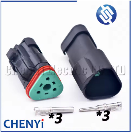 3 Pin Đen DT series Kết Nối Ổ Cắm Chống Thấm Nước DT06-3S DT04-3P DT06-3S-E005 DT04-3P-E005 Dành Cho