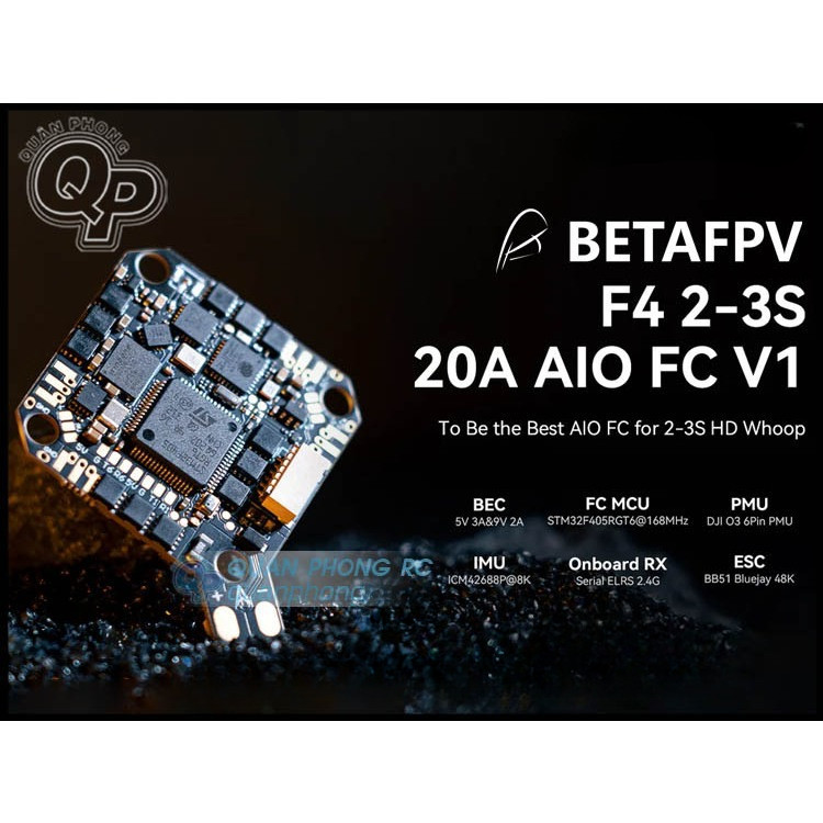 BETAFPV F4 2-3S 20A AIO Brushless Flight Controller V1.0 ELRS 2.4G