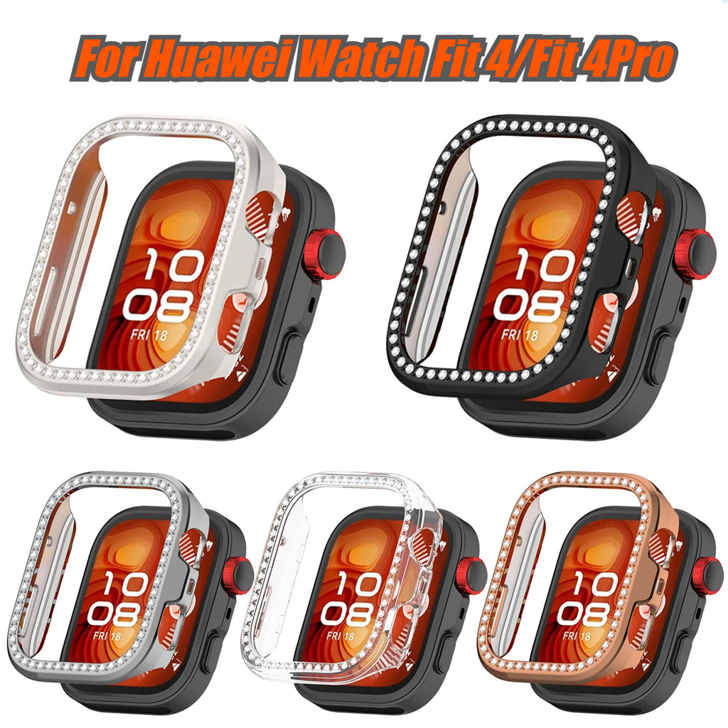 Vỏ bảo vệ màn hình cho Huawei Watch Fit 4 Pro Bling Crystal PC Case Pha lê sang trọng cho Huawei Wat