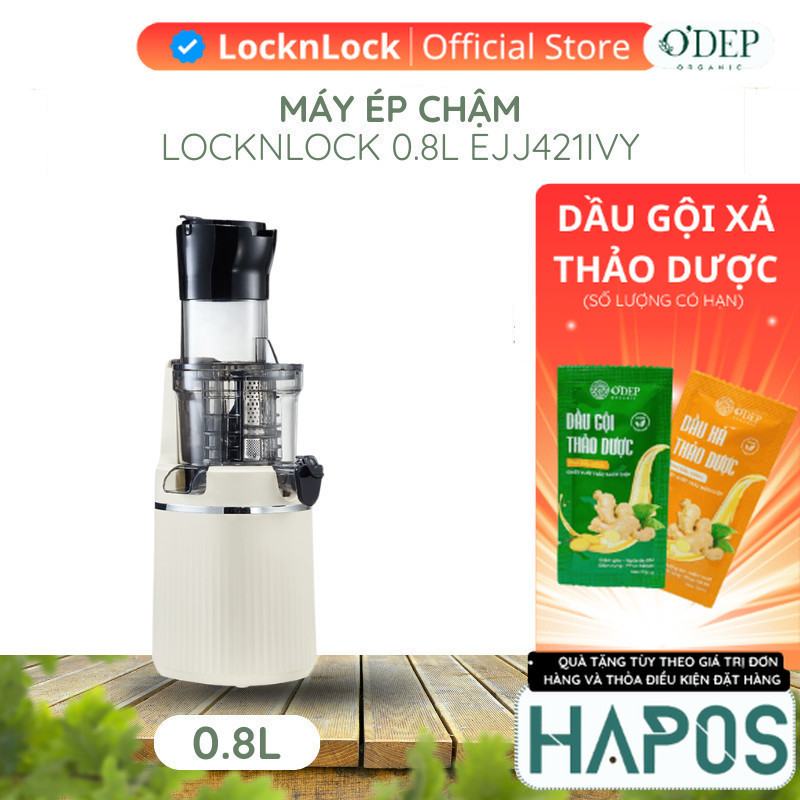 Máy ép chậm Locknlock Bianco Slow Juicer 0.8L màu trắng ngà EJJ421IVY - HAPOS OFFICIAL