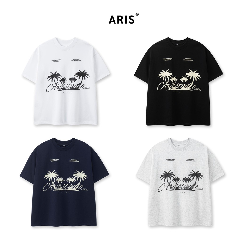 [DEAL MỞ BÁN] Áo thun in boxy Summer ARIS.STU Áo thun cotton 2 chiều thoáng mát nam nữ unisex local 