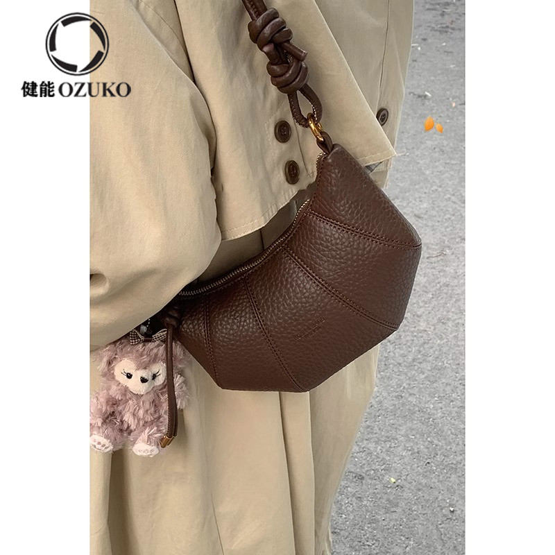 Túi thiết kế thời trang phong cách Hàn Quốc Jian Neng cho phụ nữ, túi croissant retro mùa xuân hè mớ