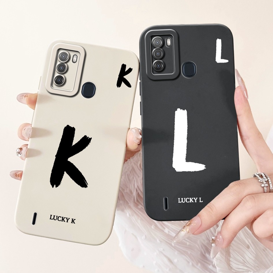 Dành Cho Itel S16 Ốp Lưng Sang Trọng Trắng Đen Chữ Silicon Mềm Chống Sốc Cho Itel Vision 1 Pro ItelS