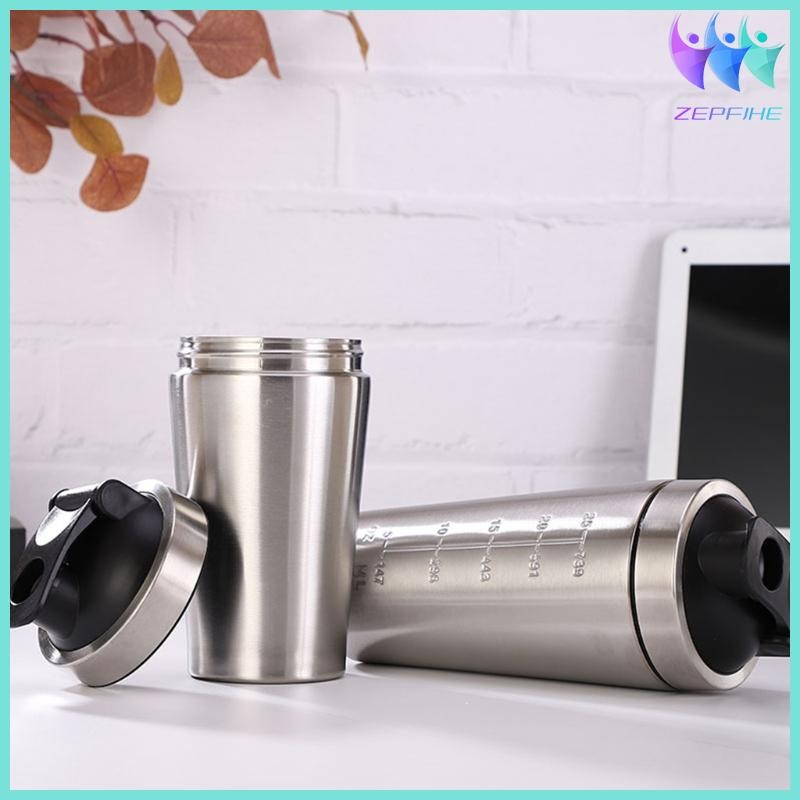 Stainless Steel Shaker Bottle Whey Protein Powder Mixing Bottles Sport Water Cup