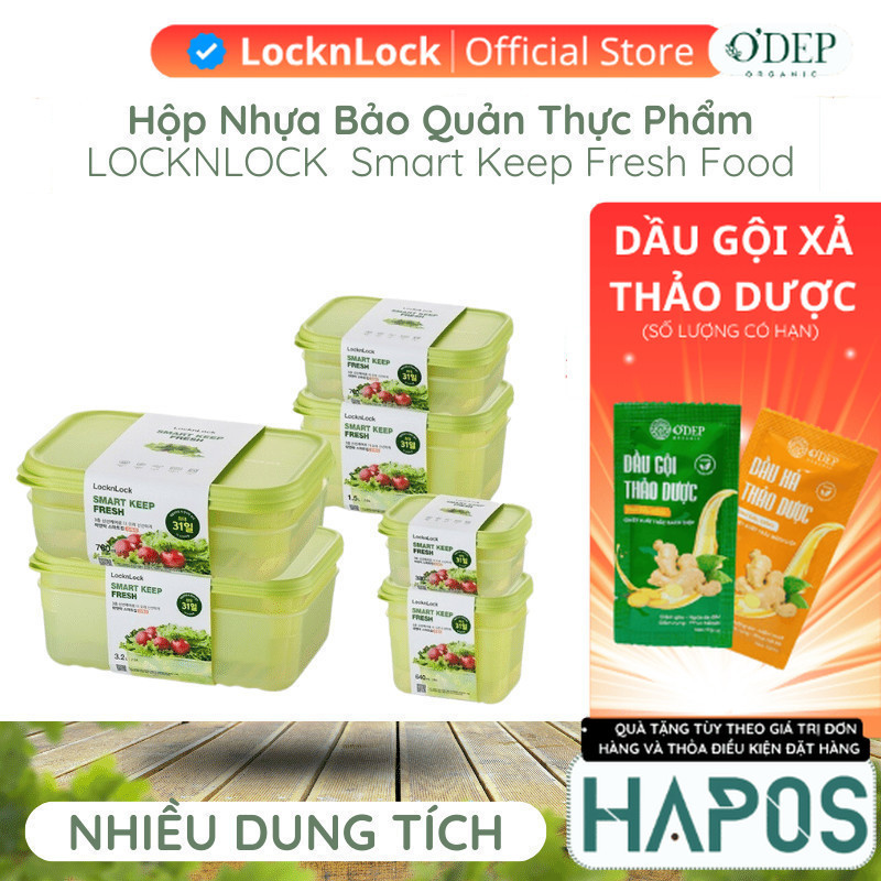 Hộp nhựa bảo quản thực phẩm LocknLock Chính hãng giữ tươi mát đến 31 ngày Smart Keep Fresh Food Cont