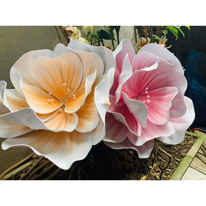hoa đào mút xốp decor Trang trí