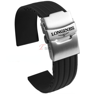  18   19   20   21   22   23   24mm Dây đeo đồng hồ silicon cho dây đeo Longines Master Craftsman Moon Phase Concas Dây đeo đồng hồ cao su Vòng đeo tay lặn thể thao 