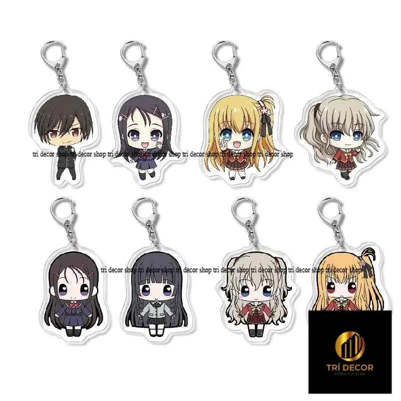 Manga Charlotte Keychain Tomori Nao Otosaka Ayumi Kawaii Anime Figure Acrylic Keyring Bag Charm Cute