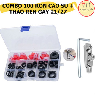 Combo 100 Gioăng Cao Su Đa Kích Cỡ + Dụng Cụ Lấy Ren Gãy 21/27 – Chống Rò Rỉ Vòi Nước, RON ORING