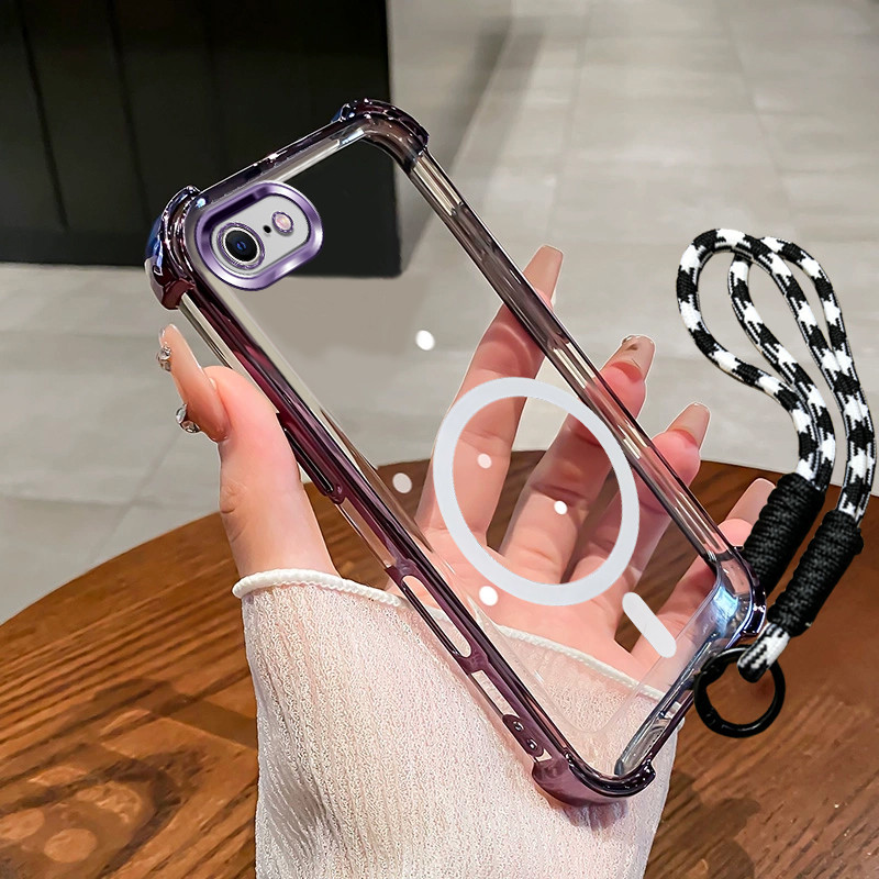 Ốp Lưng Cho iPhone 16E Ốp Điện Thoại 2025 Chống Sốc Mới Treo Dây Hút Từ Tính Vỏ Mềm SZ19