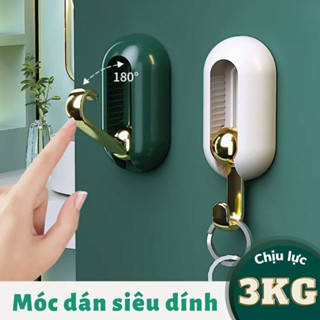 Móc dán tường chịu lực xoay 360 độ, Móc treo tường siêu dính phong cách sang trọng, treo chìa khoá, treo đồ dùng nhà bếp