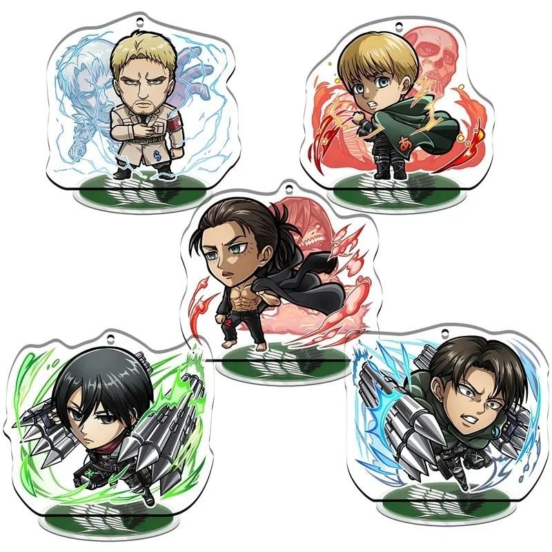 Attack on Titan Acrylic Figure Pendant Shingeki No Kyojin Eren Mikasa Armin Krista Model Doll Keyrin