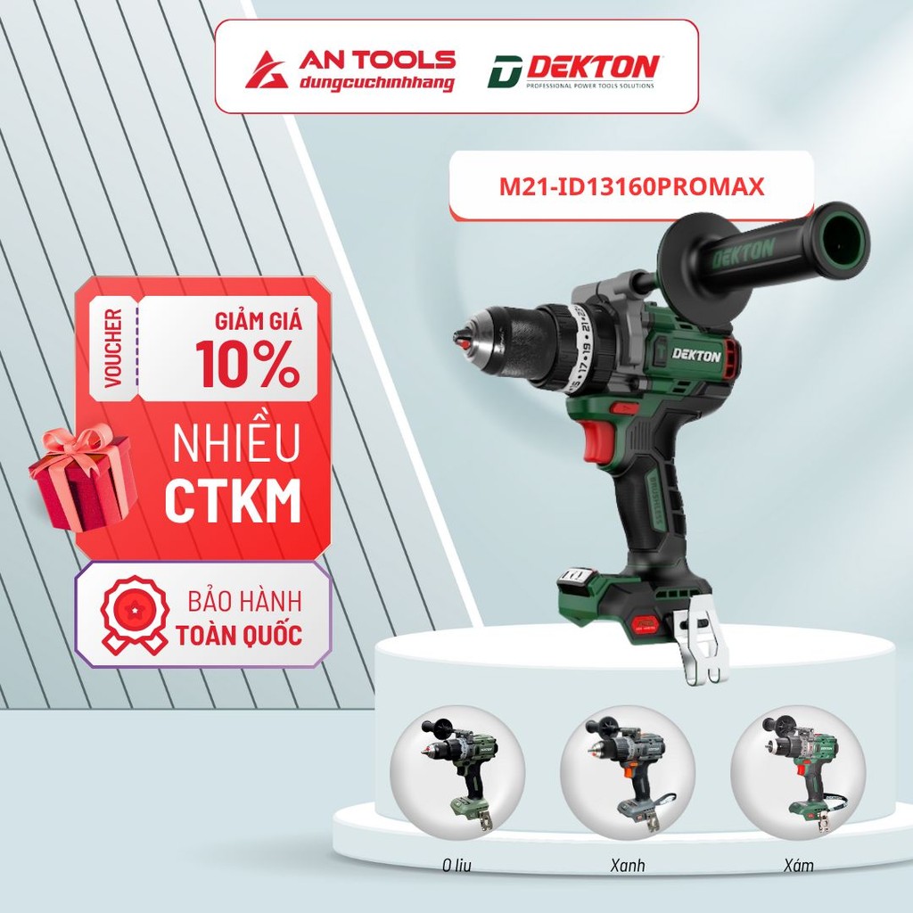 Máy khoan pin 21V động cơ không chổi than DEKTON M21-ID13160PROMAX Chuyên Rút Lõi