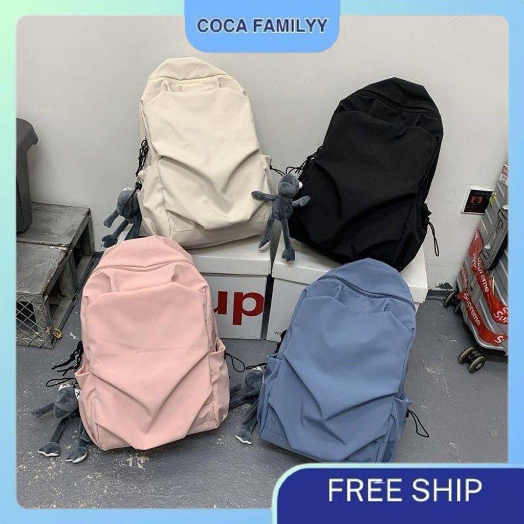 Balo nam nữ đi học vải dù chống thấm phong cách basic Coca Familyy BDU2355