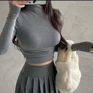  Áo thun nữ  áo thun cổ cao tay dài chất tăm mềm mát ,co giãn size dưới 53kg mã ht88 