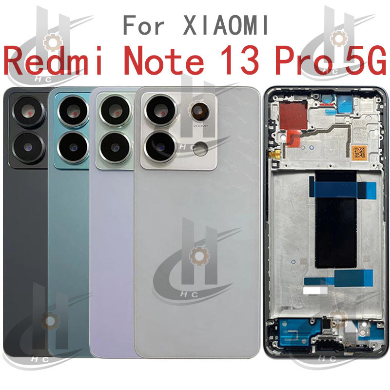 Dành Cho Xiaomi Redmi Note 13 Pro 5G Pin Mặt Sau Vỏ Khung Giữa + Nút + Màn Hình LCD Khung Trước + Khung Ống Kính Camera