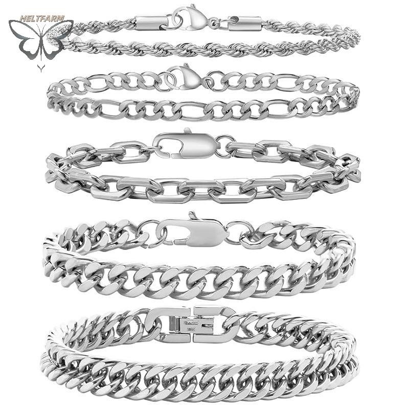 Gold Cuba Link Chain Thép không gỉ / Vàng / Đen Mạ Vòng tay nam nữ Chiều rộng 7 / 8mm, Chiều dài 7.4