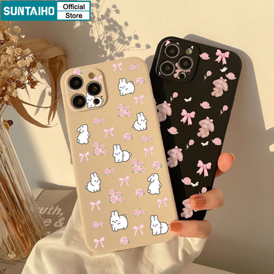 Suntaiho Họa Tiết Thỏ Dễ Thương Ốp Lưng Điện Thoại Silicon Mềm Cao Cấp Chống Sốc Cho iPhone 11 12 13 14 15 16 Pro max IP 7 8 Plus Iphon X Xs XR Xs max
