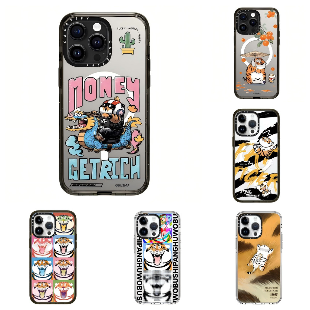 Ốp điện thoại tác động từ tính Bu2ma Money Tiger cho iPhone 17 16 15 14 13 12 11 Pro Max Plus Air, V