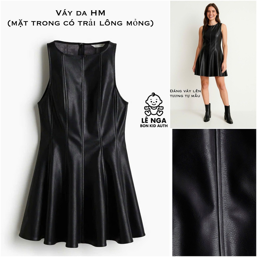 [BONKID] Sale size XL váy da nữ HM