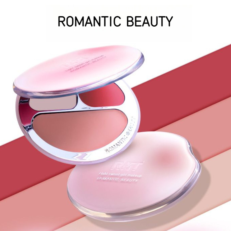 ROMANTIC BEAUTY Powder Blusher Puff Color Powder Blusher Mud Dán Đa Năng Mới Mờ Chống Thấm Nước Làm 