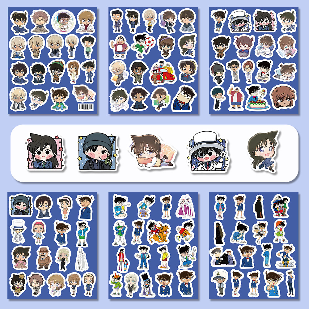 Bộ Nhãn Dán Conan Q (103 Cái) - Trang Trí Thám Tử Kawaii Cho Laptop - Murah & Keren