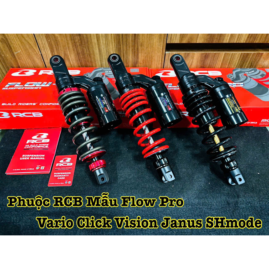 Phuộc Sau Bình Dầu RCB Mẫu ( FLOW - PRO ) Gắn Cho Vario / Click / Vision / SH Mode ( Size 330MM ) Ch