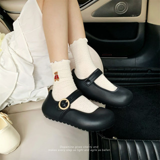 XIXITIAO Mary Jane Giày Đế Bằng Nữ Mùa Hè Phong Cách Mới Thời Trang Ba Lê Phong Cách EVA Ngoài Mặc Giày Đơn