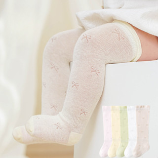 Tất Trẻ Em Mùa Hè Lưới Cotton Sơ Sinh Bé Gái Chống Muỗi Tất Dài 0-3 Tuổi