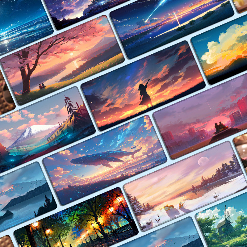 Mouse Pad Oversized Landscape Landscape Keyboard Pad plus-Sized Thickened Overlock Large Office Tabl