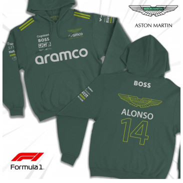 Áo nỉ có mũ trùm đầu Aston Martin F1 Racing