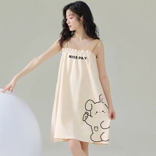 2025 Phong Cách Mới Sling Gợi Cảm Mỏng Phong Cách Bộ Đồ Ngủ Có Miếng Lót Ngực Có Thể Mặc Bên Ngoài Bộ Đồ Ngủ Mùa Hè Nữ Váy Ngủ