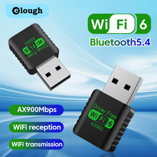 Elough 900Mbps WiFI 6 Bộ Chuyển Đổi USB Bluetooth 5.3 Thẻ Mạng Không Dây Trình Điều Khiển Băng Đô Kép USB Dongle Miễn Phí Cho PC