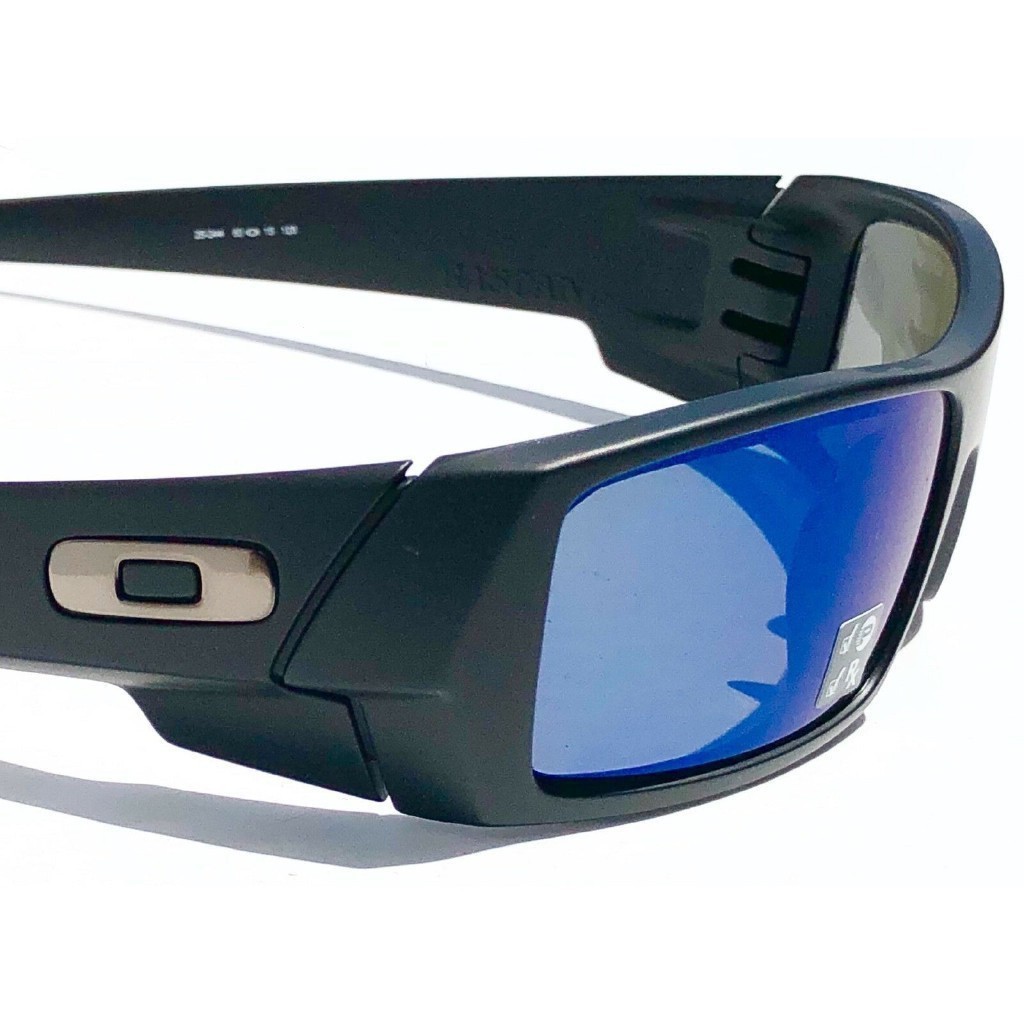 SzsbNEW * OAKLEY GASCAN Matte Black POLARIZED ICE Iridium Blue lens Sunglass 9014-22