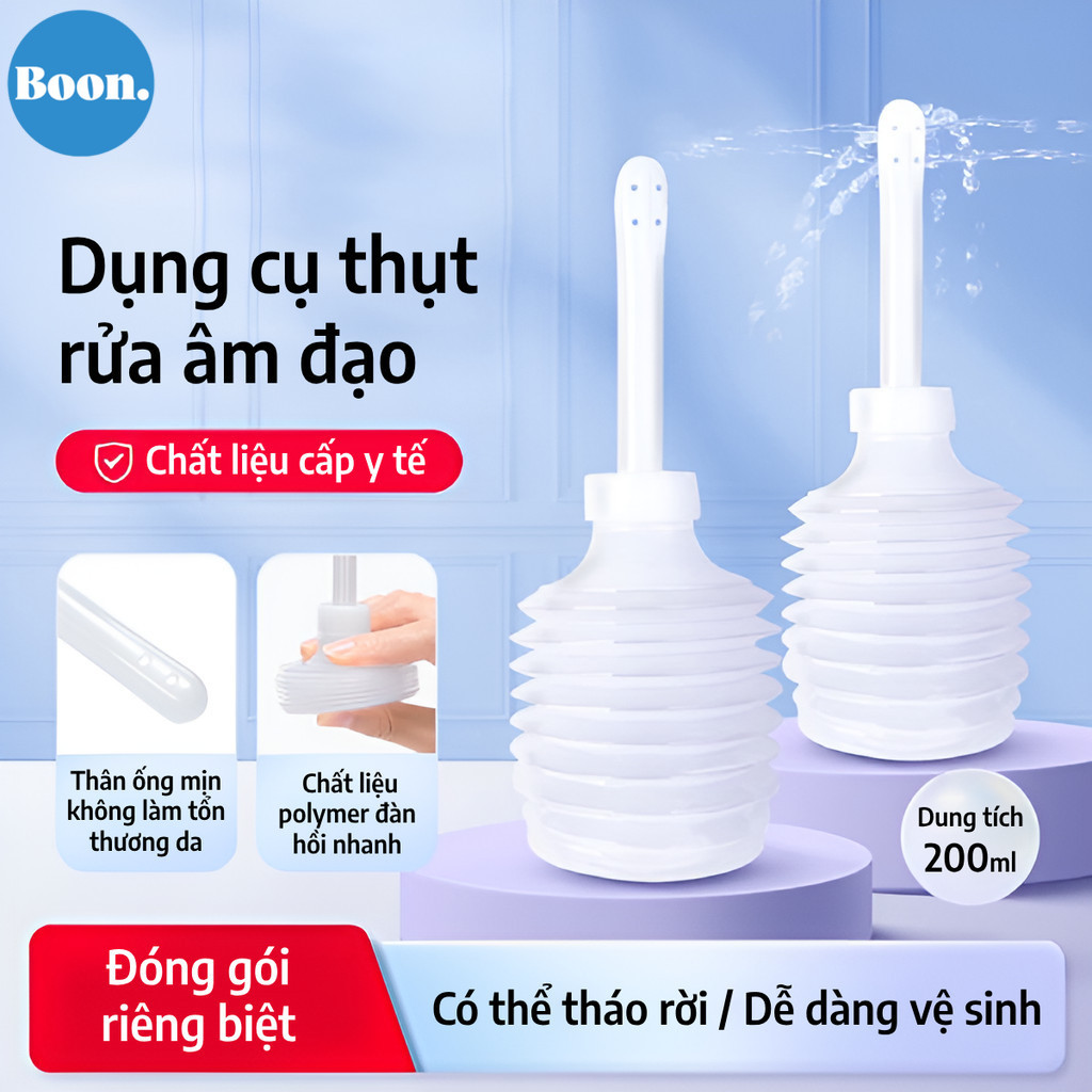 Bình thụt rửa vệ sinh phụ khoa 200ml, có thể tháo rời, dễ vệ sinh và tiện mang theo