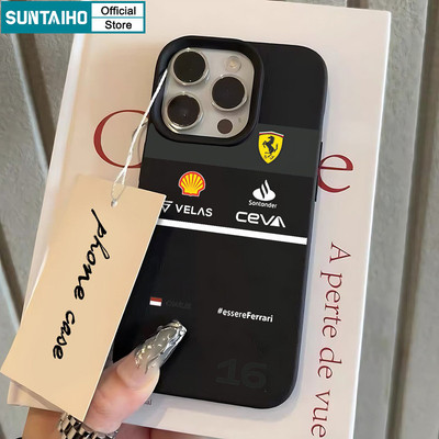 Suntaiho Ốp Lưng iPhone ngầu Ferrari Racing Elements Màu Đen Silicon Mềm Cao Cấp Chống Sốc Cho iPhone 11 12 13 14 15 16 Pro max IP 7 8 Plus Iphon X Xs XR Xs max
