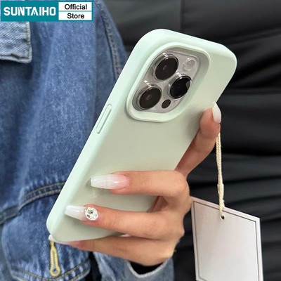 Suntaiho Ốp Lưng iPhone Silicon Mềm Chống Sốc Đơn Giản Sang chảnh Đẹp Màu xanh lá Cao Cấp Cho iPhone 11 12 13 14 15 16 Pro Max IP 7 8 Plus Iphon X Xs XR Xs Max