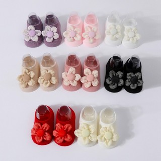 Tất công chúa hoa bé gái Hàn Quốc dễ thương chống trượt cho bé tập đi tất cotton