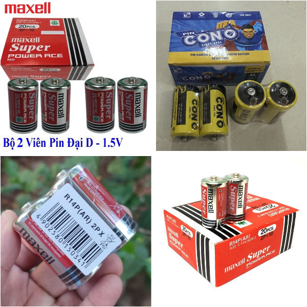 [FREESHIP] BỘ 2 VIÊN PIN ĐẠI HIỆU CON Ó, MAXELL (R20P) - CẶP PIN TRUNG MAXELL (R14P)