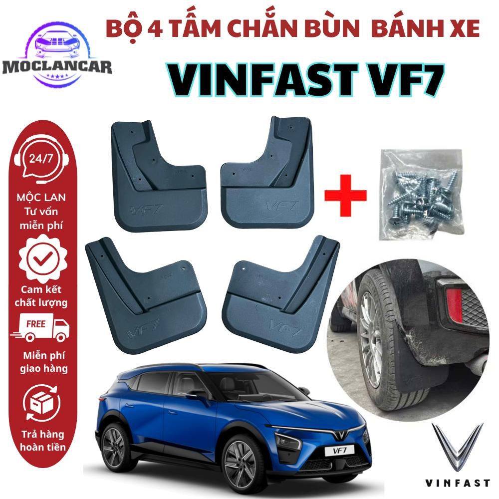 Bộ 4 Tấm Chắn Bùn Ô Tô Vinfast VF7 Hạn Chế Bùn Đất Bắn Lên Xe Mẫu 3D Mới Nhất Kèm Theo Đầy Đủ Phụ Kiện