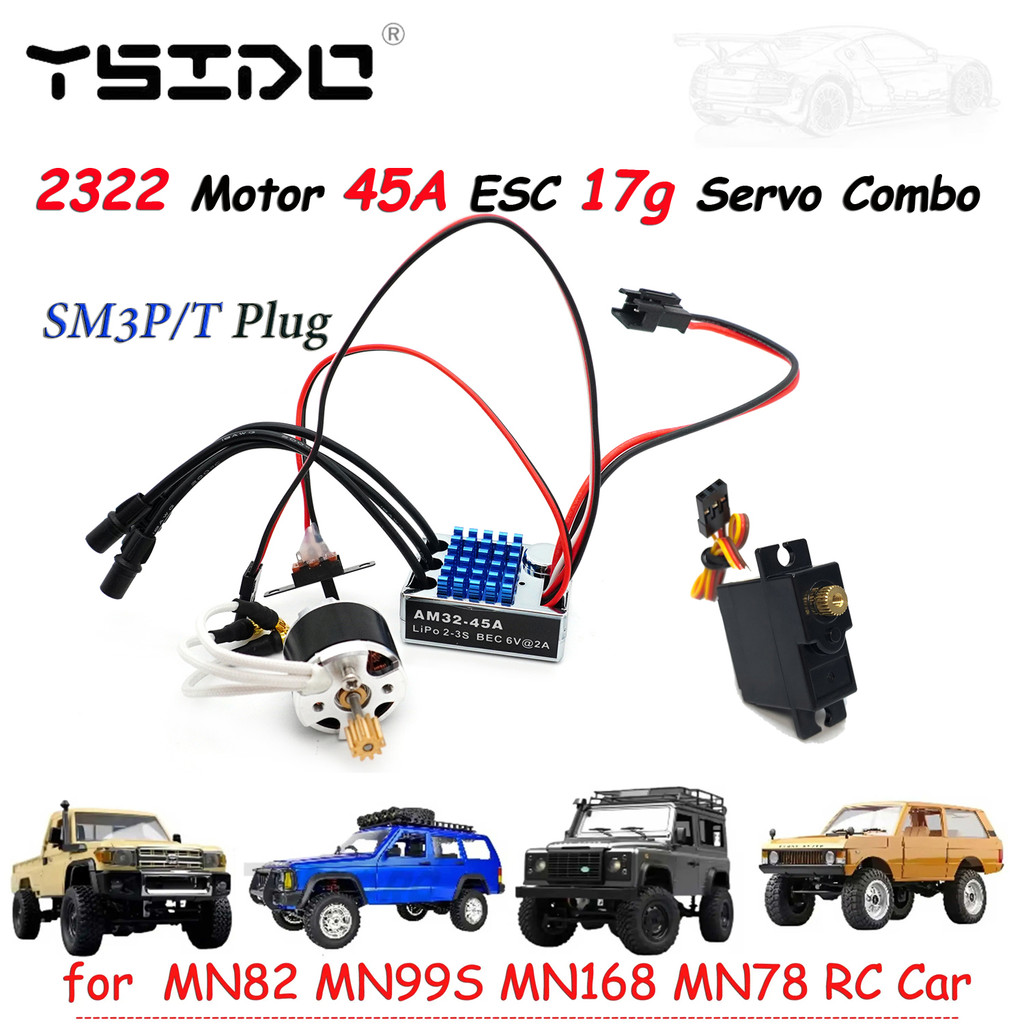 RC Car Outrunner 2322 Động cơ không chổi than w / AM32 45A ESC 17g Combo Servo cho xe RC MN82 MN99S 