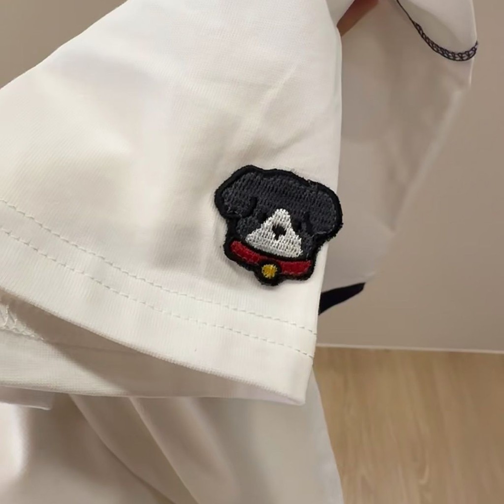 Áo phông nữ sinh viên, cún con hoạt hình dễ thương thuần cotton, tay ngắn thêu, áo đôi đa năng dáng rộng, INS UG200 Umode | BigBuy360 - bigbuy360.vn