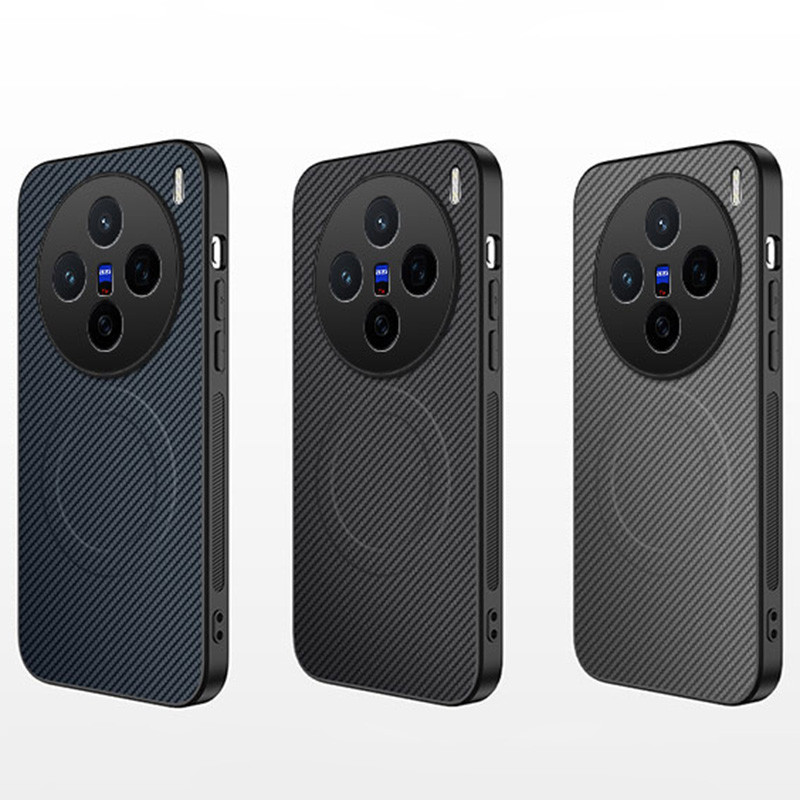 Dành Cho Vivo X200 / X200 Pro / X200 Ultra 5G Ốp Lưng Bằng Sợi Carbon PU Da Chống Sốc Ốp Lưng