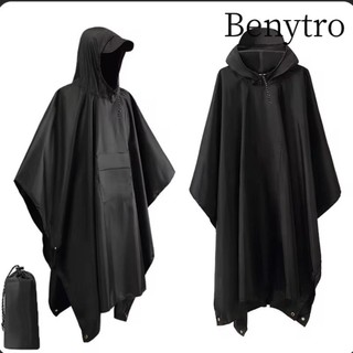 Áo mưa ngoài trời BENYTRO, áo mưa có mũ trùm đầu 3 trong 1, áo mưa lớn di động nhẹ cho đi bộ và du lịch