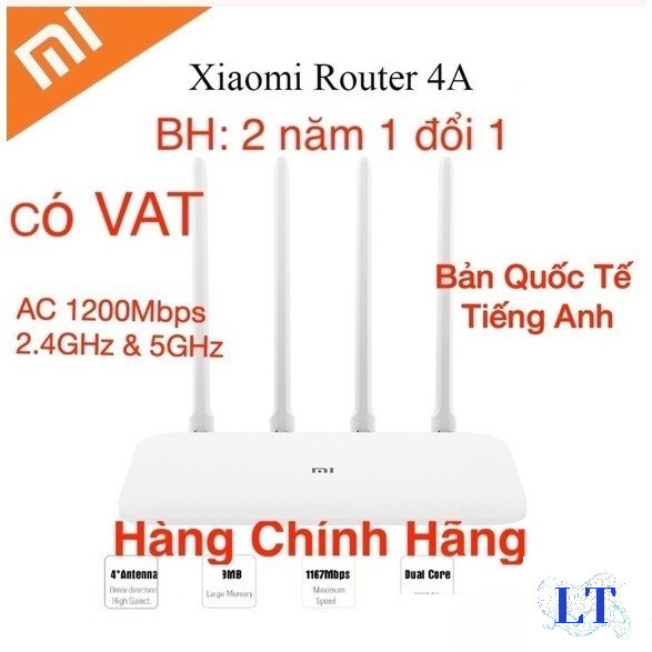 [Bản Quốc Tế] Xiaomi AC 1200Mbps Dualband Bộ Phát Wifi R4AC - Mi Router 4A - Quốc Tế Tiếng Anh-BH 2 