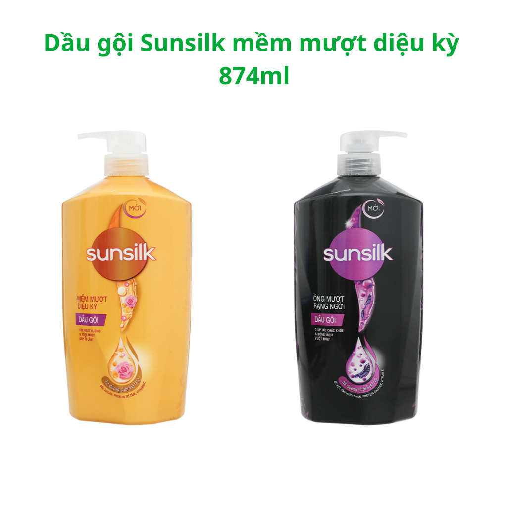 Dầu gội / xã Sunsilk Mềm mượt / Óng mượt 874ml