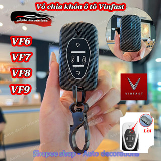  【 Sợi Carbon ABS   Ốp Chìa Khoá VF6 7 8 9 Chìa Khóa Điều Khiển Từ Xa 4 Nút Cho Hộp Đựng Chìa Khóa Xe Vinfast VF6 Vinfast VF7 VF8 VF9 Hộp Đựng Chìa Khóa Vinfast Móc Khóa 