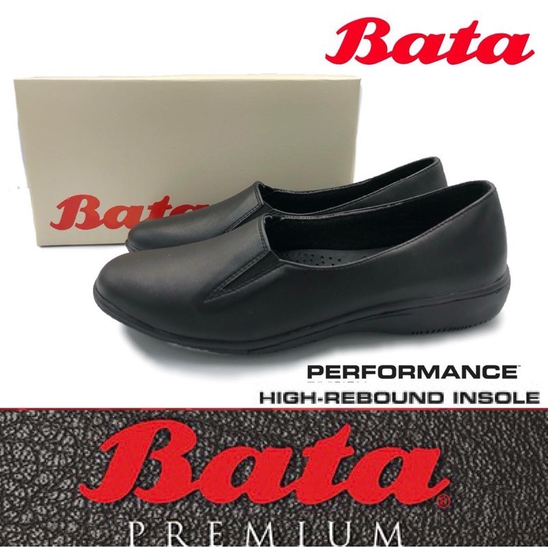 Giày công sở nữ JV9 Bata PULeather màu đen / Kasut Hitam Rasmi Bata
